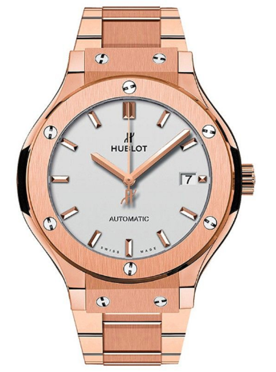 Classic Fusion 38mm Automatic in Rose Gold On Rose Gold Bracelet with Silver Index Dial