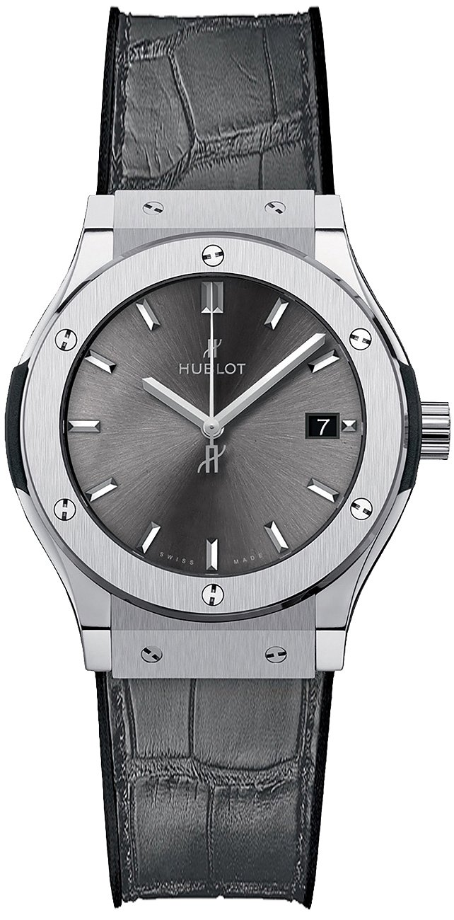 Classic Fusion 33mm Quartz in Titanium On Grey Alligator Strap with Grey Dial