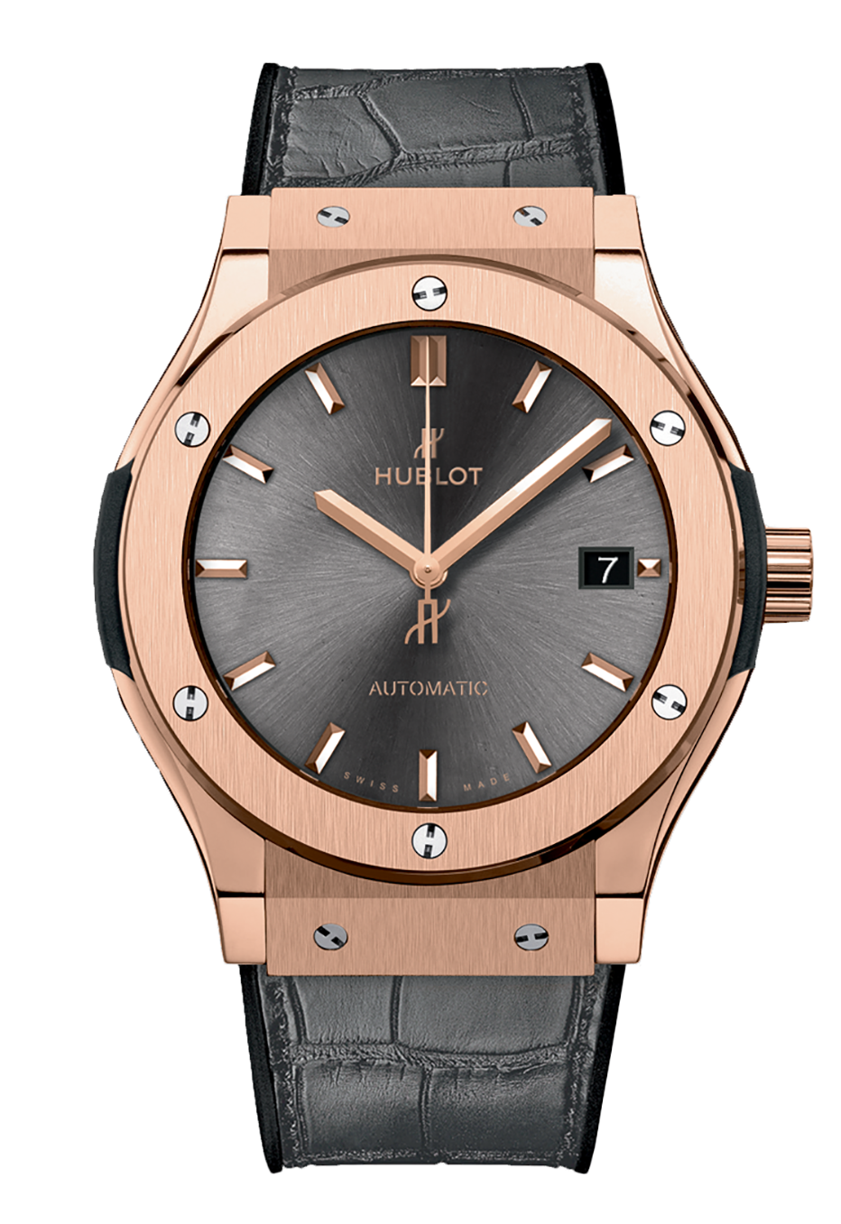 Classic Fusion Racing Gray 33mm Quartz in Rose Gold On Grey Alligator Leather Strap with Gray Dial