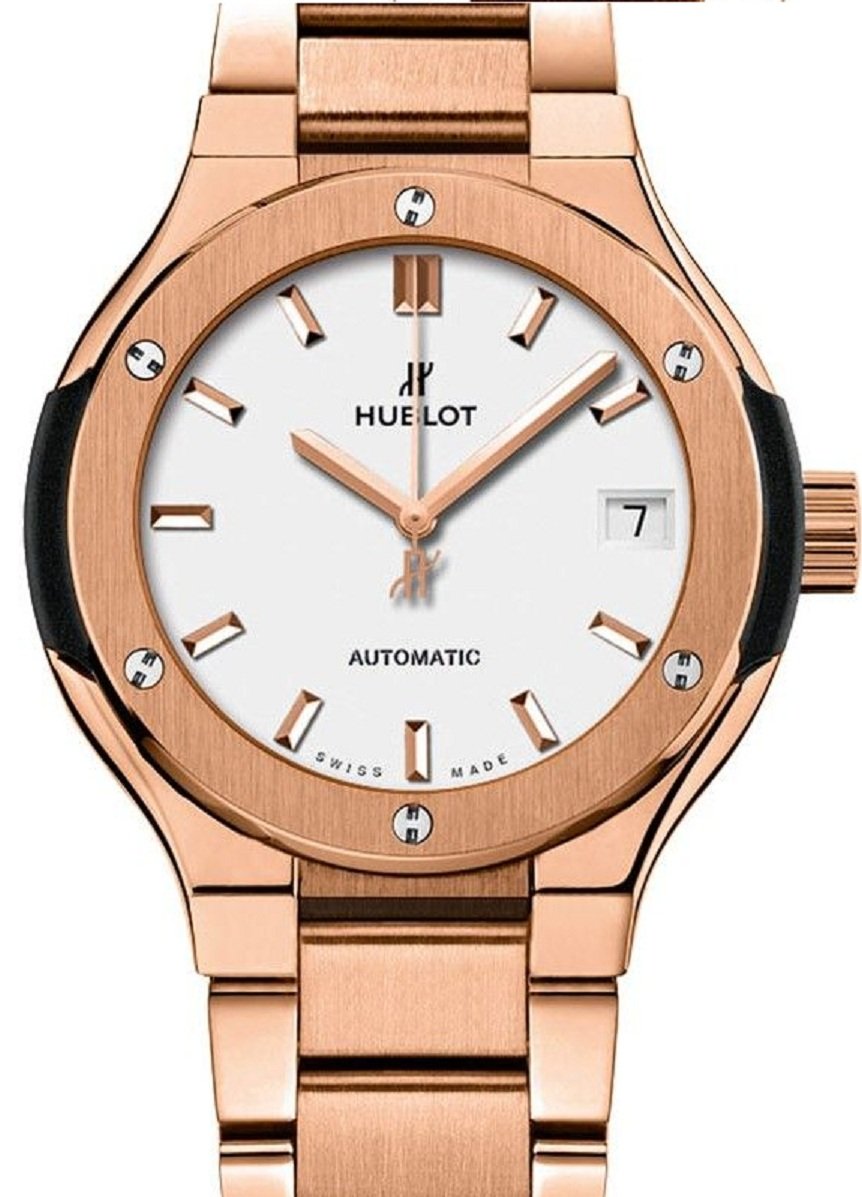 Classic Fusion 33mm Automatic in Rose Gold on Rose Gold Bracelet with Opaline White Dial