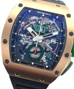 RM 11 Roberto Mancini Chronograph Flyback in Rose Gold and titanium on Black Rubber Strap with Skeleton Dial
