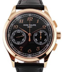 Classic Chronograph Ref 5170R-010 in Rose Gold on Black Alligator Leather Strap with Black Arabic Dial