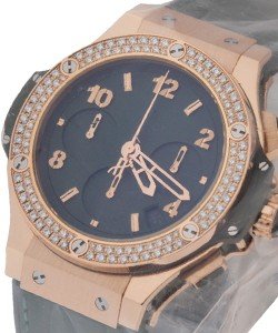Big Bang 41mm Rose Gold Rose Gold on Grey Strap and Black Dial 