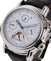 Grande Reveil Perpetual White Gold on Strap with White Dial 