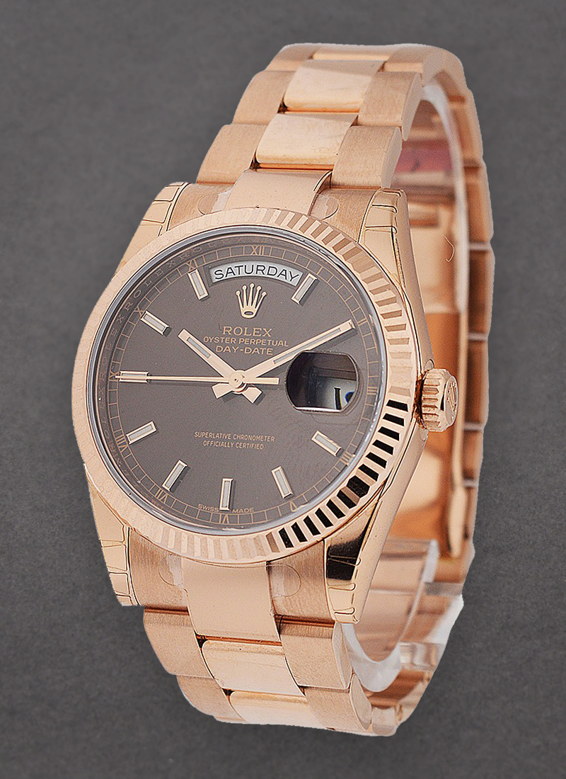 Pre-Owned Rolex Presidential 36mm in Rose Gold with Fluted Bezel