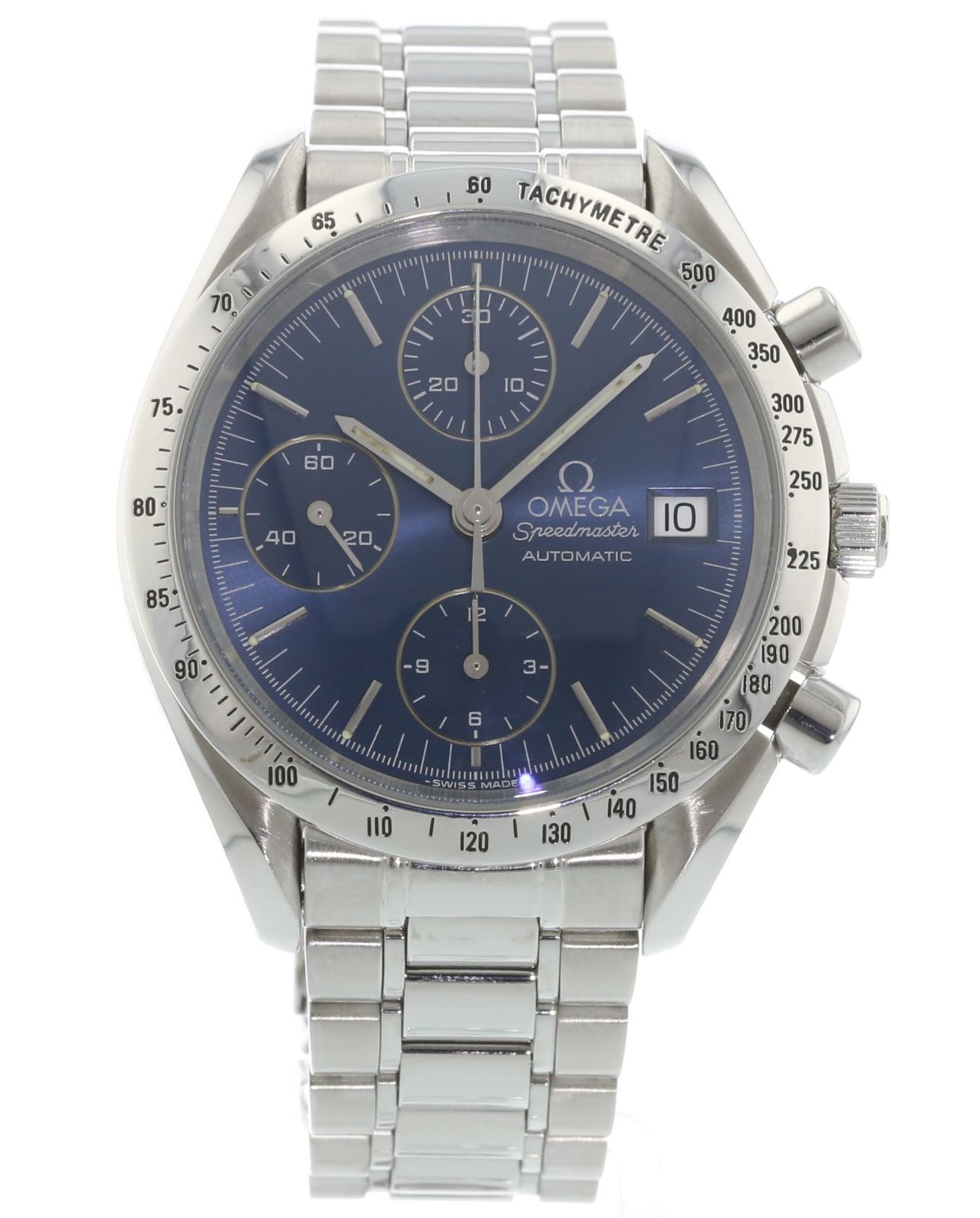 Speedmaster Mens 38mm Automatic in Steel On Steel Bracelet with Blue Dial