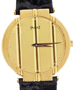 Polo Ladies 31mm Quartz in Yellow Gold On Black Alligator Leather Strap with Gold Colored Dial