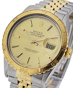 Datejust 2-Tone 36mm with Thunderbird Bezel on Jubilee Bracelet with Champagne Stick Dial