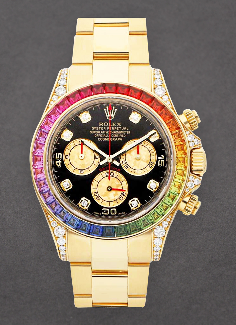 Pre-Owned Rolex Daytona - Yellow Gold with Rainbow Bezel