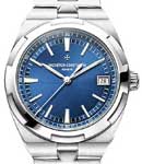 Overseas in Steel On Steel Bracelet with Blue Dial