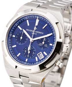 Overseas Chronograph in Steel on Steel Bracelet with Blue Dial