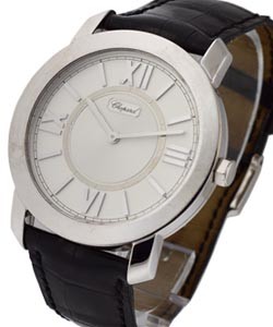 Classique Mens 42mm  White Gold on Strap with White Dial 