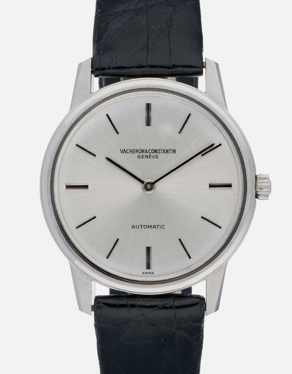 1970s Vacheron Constantin Reference 7592 in Steel On Black Alligator Strap with Silver Dial