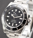 Submariner NO DATE - in Steel With Black Ceramic Bezel on Oyster Bracelet With Black Dial