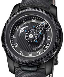 Freaklab  45mm Manual in Black PVD Titanium On Black Leather Composite Strap with Black Arabic Dial