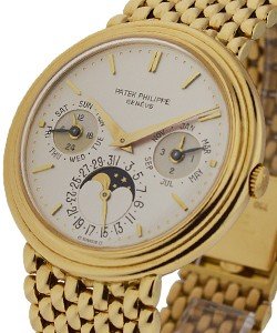 Vintage Perpetual Calendar Ref 3945 in Yellow Gold on Yellow Gold Bracelet with Silver Dial