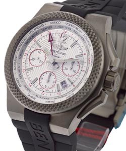 Bentley GMT Light Body B04S - Chronograph in Titanium on Rubber Strap with Silver Dial - Red Accents