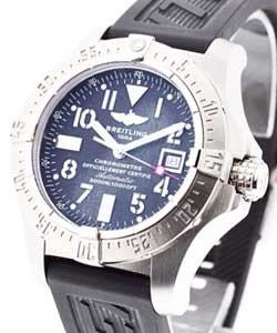 Aeromarine Avenger Seawolf Men's in Steel on Black Rubber Strap with Black Dial