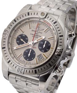 Chronomat 44 Airborne in Steel on Steel Bracelet with Silver Dial and Black Subdials