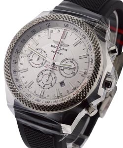 Bentley Barnato Racing Chronograph Men's Automatic in Steel  on black Rubber Strap with Silver Dial