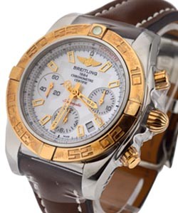 Chronomat 41 Chronograph in 2-Toned  - Limited Edition  Steel and Rose Gold on Brown Leather Strap with Mother of Pearl Dial 