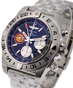 Chronomat 44 GMT Patrouille de Suisse in Steel - 50TH Anniversary on Bracelet with Black Dial  - Special Edition