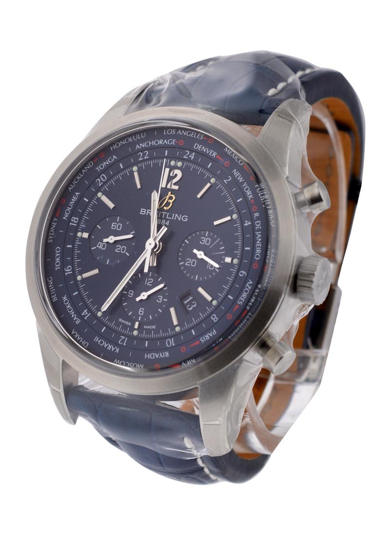 Breitling Transocean Chronograph Unitime Pilot in Steel