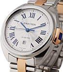Cle de Cartier 31mm in Steel on Steel and Rose Gold Bracelet with Silver Dial