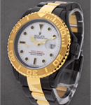 Yacht-Master Large Size 40mm in Steel with DLC Coating on Oyster Bracelet with White Dial