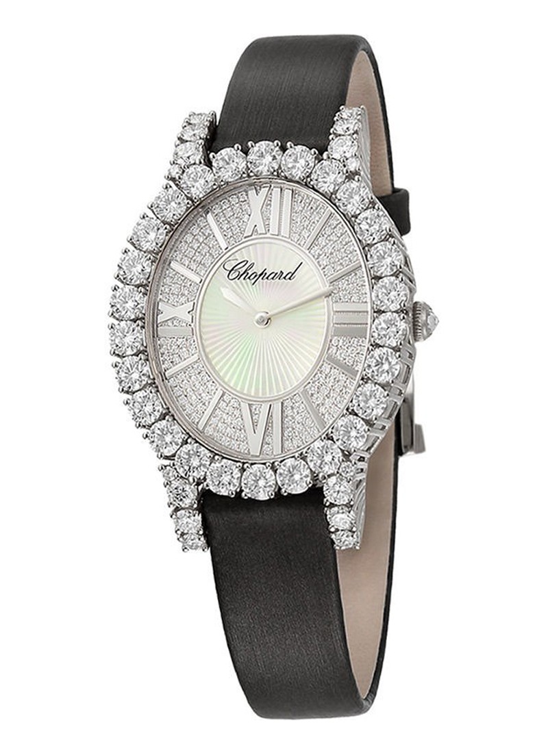 chopard oval diamond watch