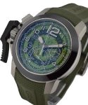 Chronofighter Oversize Target Green in Steel with Ceramic Bezel on Green Rubber Strap with Green Dial