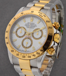 Daytona 2-Tone Chronograph on Oyster Bracelet with White Luminous Stick Dial