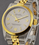 Mid Size - Date - Steel and Yellow Gold Smooth Bezel - 31mm on Jubilee Bracelet with Rhodium Arabic Dial