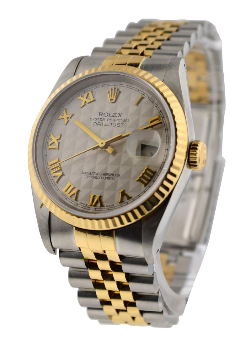 Pre-Owned Rolex 2-Tone Datejust 36mm with Yellow Gold Fluted Bezel