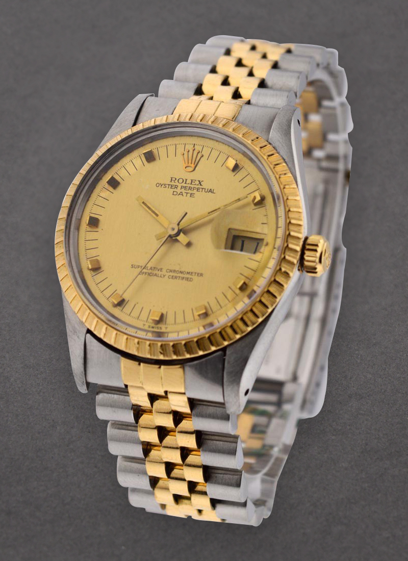 Pre-Owned Rolex Date - 2-Tone Fluted Bezel - 34mm - Mens