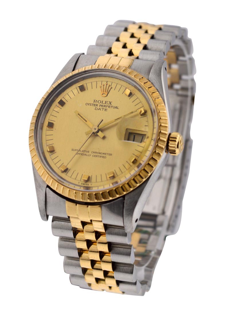 Pre-Owned Rolex Date - 2-Tone Fluted Bezel - 34mm - Mens