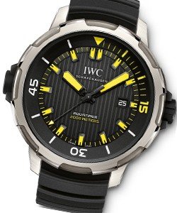 Aquatimer Automatic 2000 in Titanium on Black Rubber Strap with Black Dial - Yellow Accents