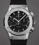 Classic Fusion Chronograph 45mm in Titanium on Black Rubber Strap with Black Dial