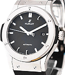 Classic Fusion 42mm Automatic in Titanium On Black Lined Rubber Strap with Black Index Dial