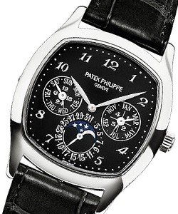 Grand Complication Ref 5940G-010 Perpetual Calendar in White Gold on Black Alligator Leather Strap with Black Dial