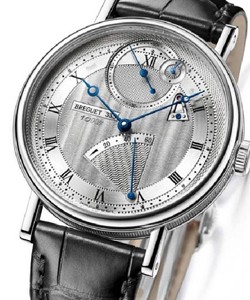 Classique 7727 in White Gold on Black Alligator Leather Strap with Silver Dial
