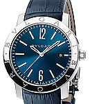 SoloTempo  41mm Automatic in Steel On Blue Alligator Leather Strap with Blue Dial