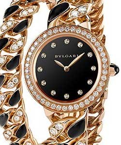 Catene Ladies 31mm Quartz in Rose Gold with Diamond Bezel and Onyx On Rose Gold Diamond Bracelet with Black Onyx Diamond Dial