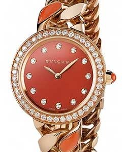 Catene Ladies 31mm Quartz in Rose Gold with Diamond Bezel On Rose Gold Bracelet with Orange Diamond Dial