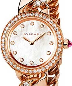 Catene  31mm QUartz in Rose Gold with Diamond Bezel On Rose Gold Diamond Bracelet with Mother of Pearl Diamond Dial