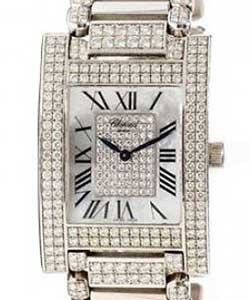 H Watch 28mm in Steel with Diamond Bezel on Steel Bracelet with Mother of Pearl Diamond Dial