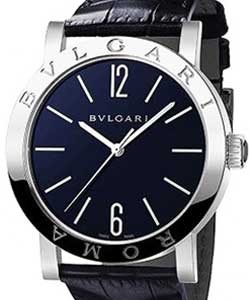 Bvlgari 39mm Automatic in White Gold On Blue Alligator Strap with Blue Dial