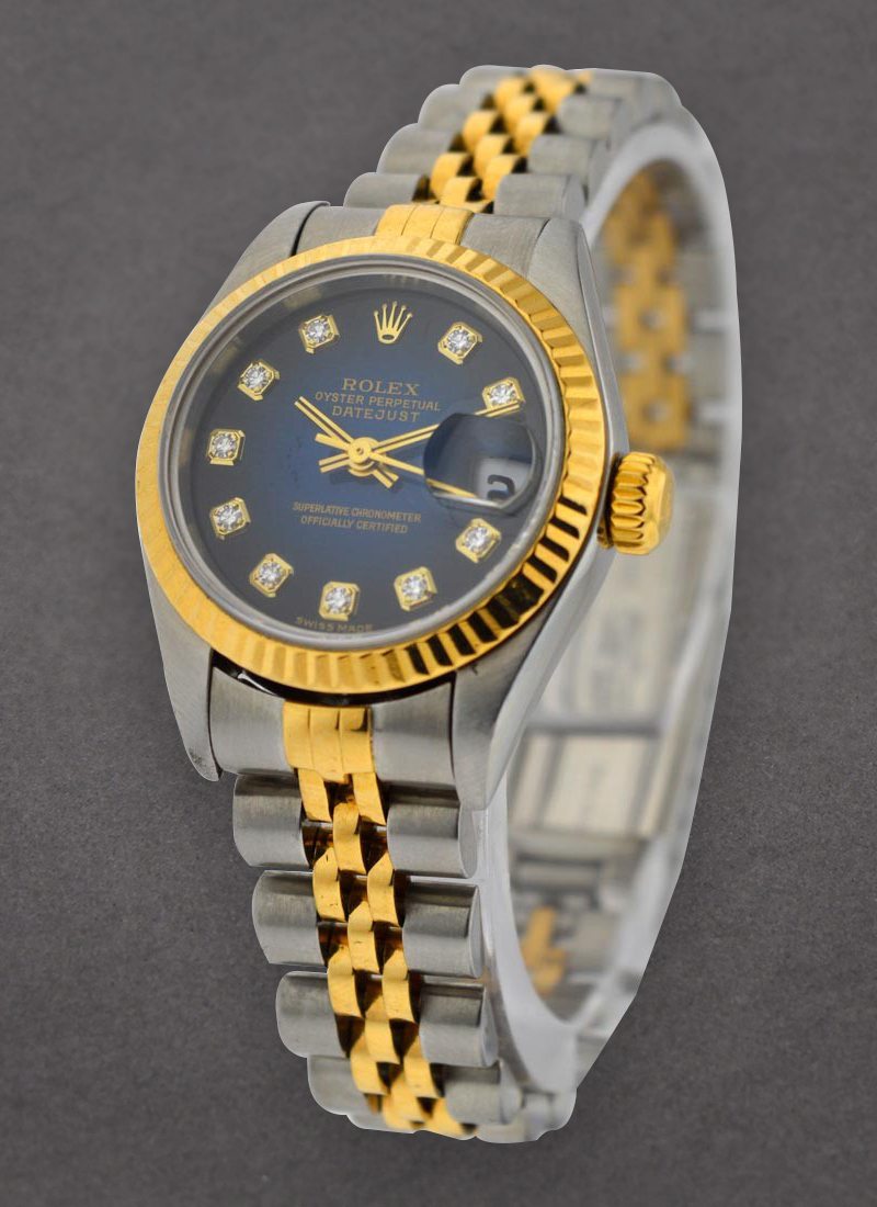 Pre-Owned Rolex 2-Tone Ladies Datejust in Steel with Yellow Gold Fluted Bezel