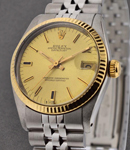 Mid Size - Datejust - Steel with Yellow Gold - Fluted Bezel on Bracelet with Champagne Dial