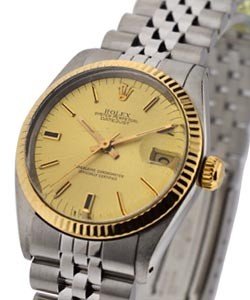 Mid Size - Datejust - Steel with Yellow Gold - Fluted Bezel on Bracelet with Champagne Dial